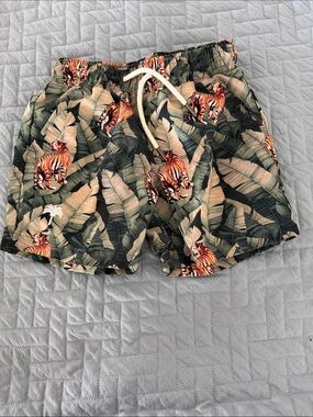 OAS Tropical Tiger Print Swim Shorts - Green & Orange
